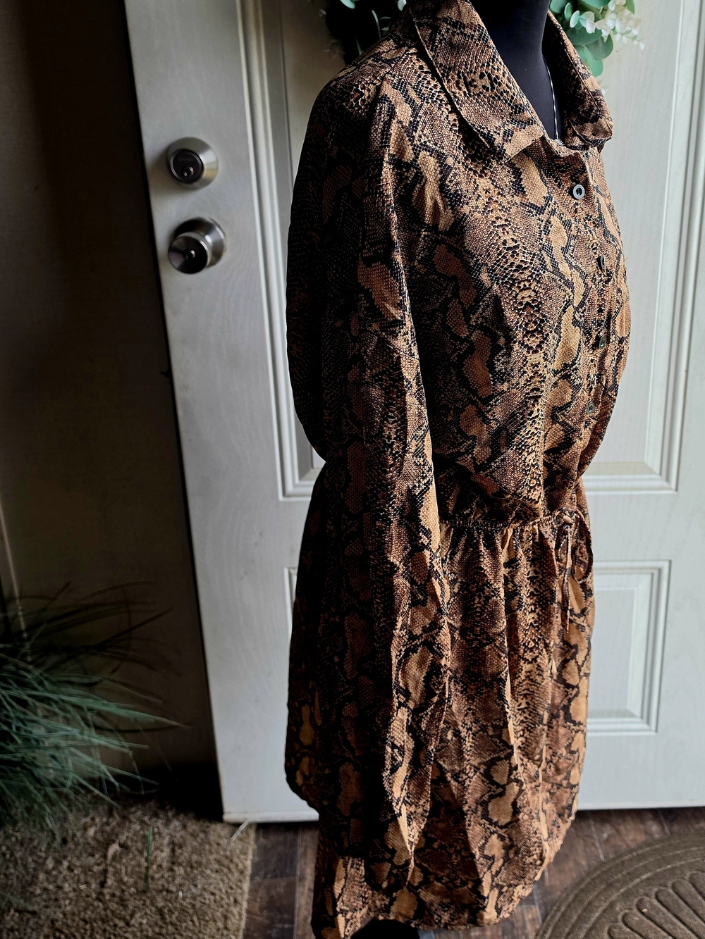 Snake Print Shirtdress